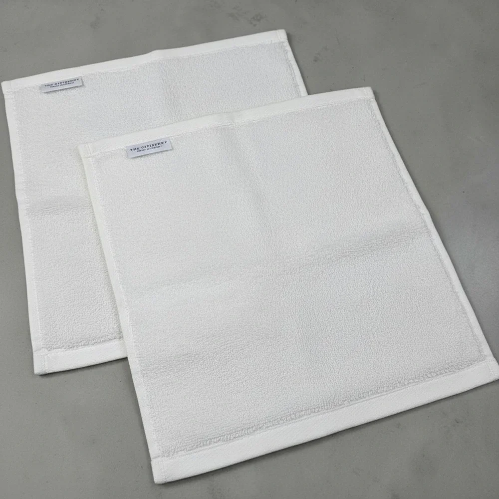 NEW Lot 2 The Citizenry Plush Face Towel Washcloth Organic Cotton Natural White